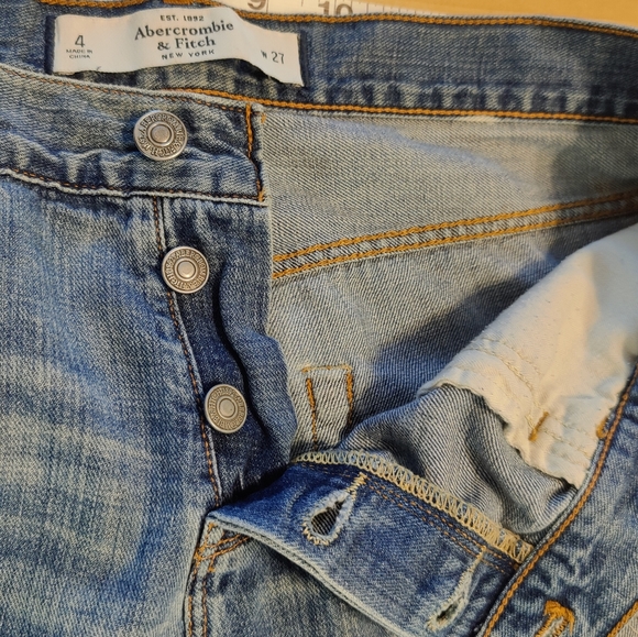 Abercrombie & Fitch distressed button fly jeans size 4/27 - Picture 6 of 14